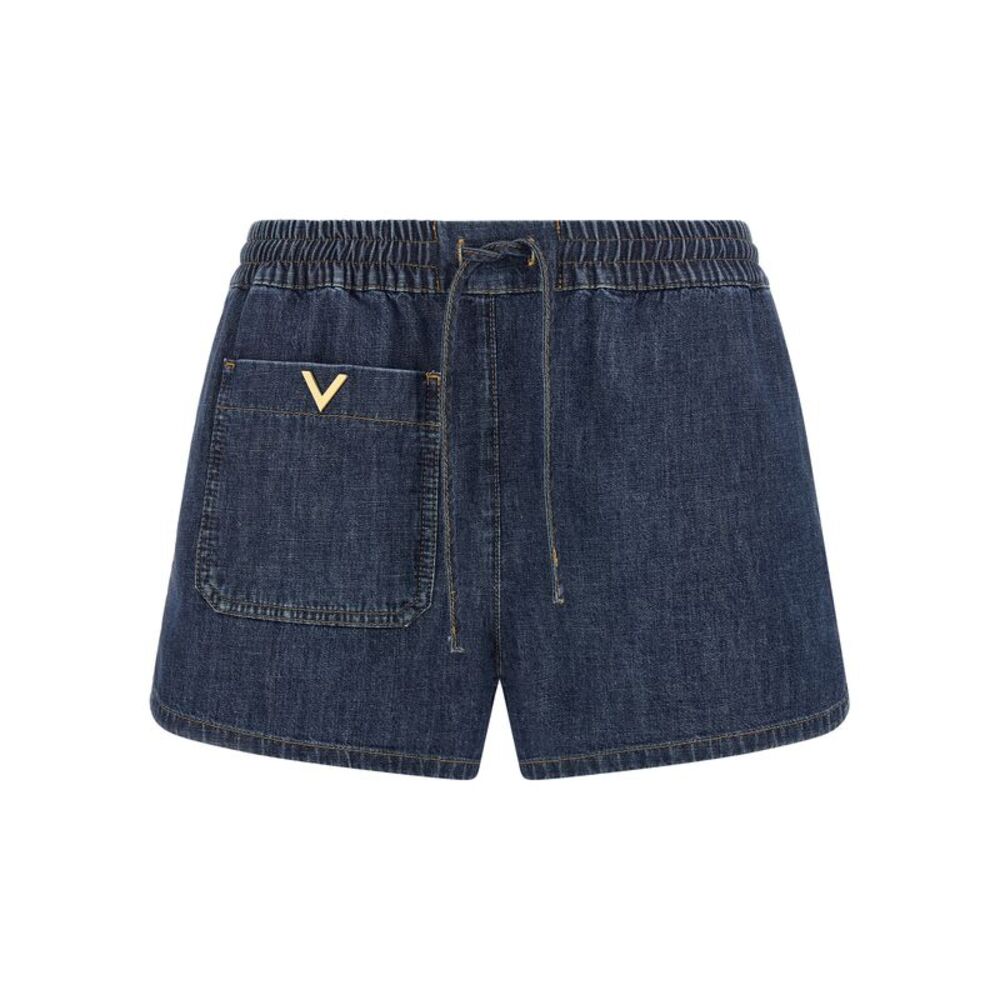 Valentino Garavani Blue Cotton Bermuda Women's Shorts